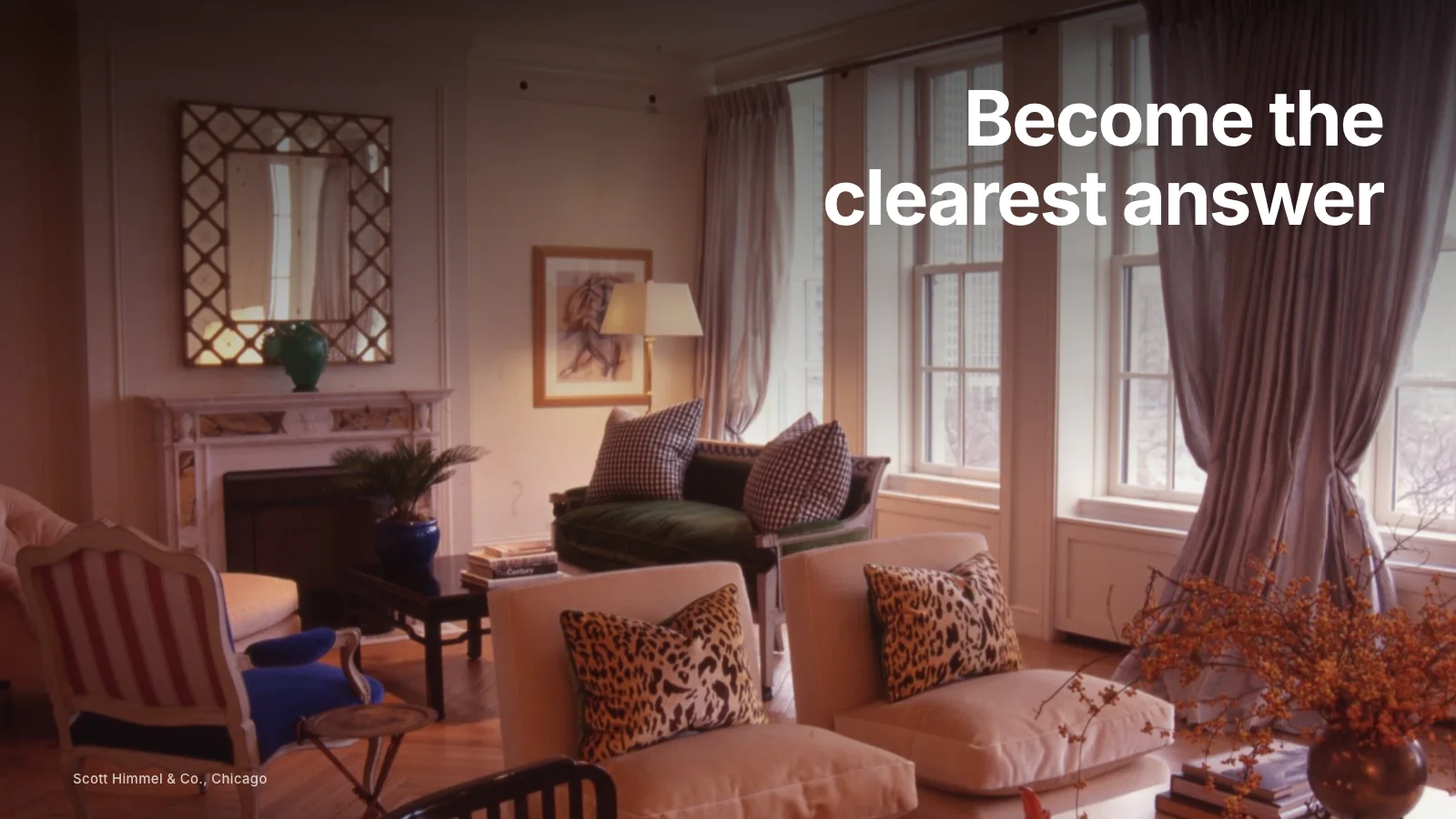 AI answer panel quoting a design studio's explanation of its renovation process