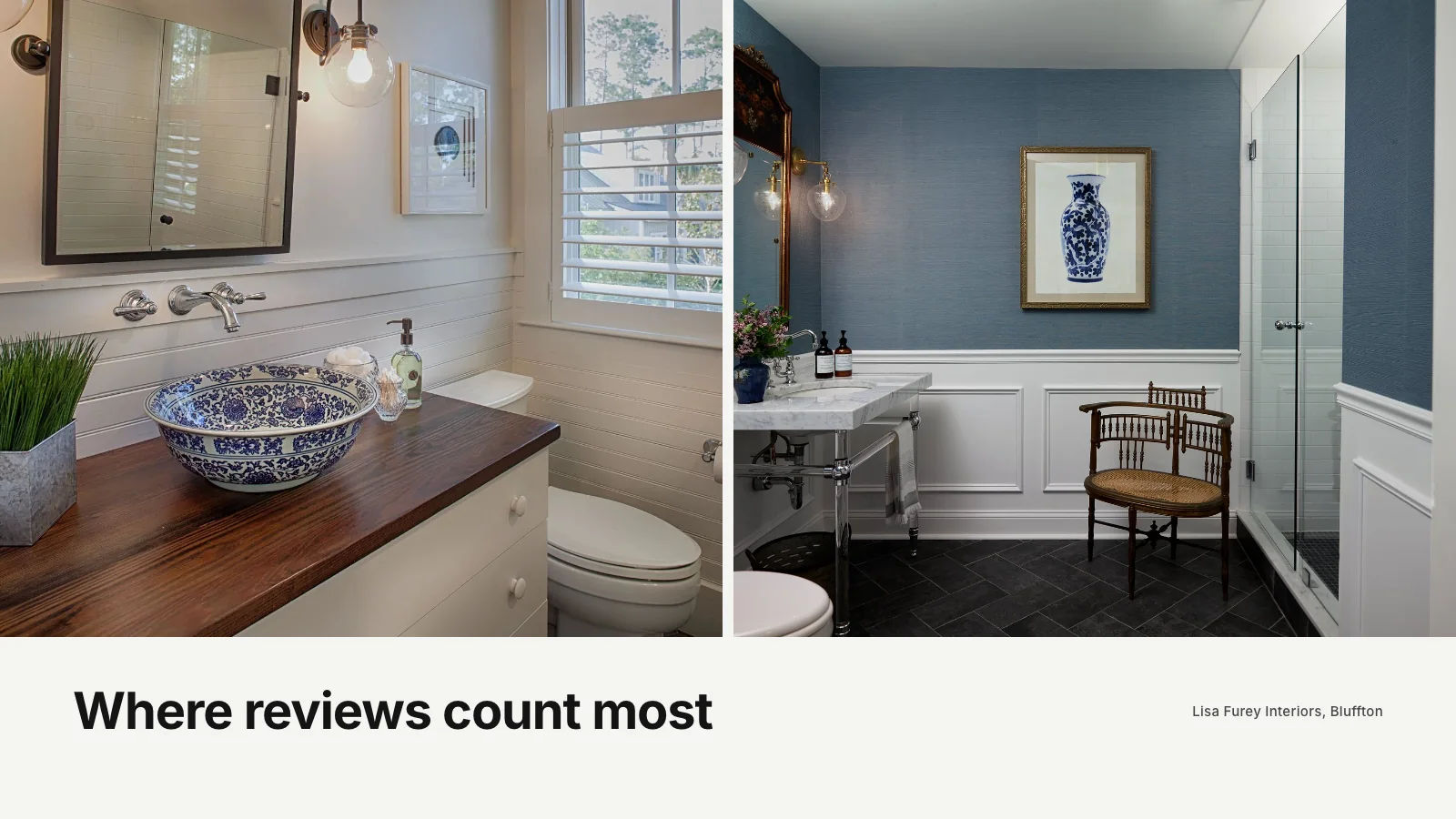 Contractor review profiles on several review websites shown side by side