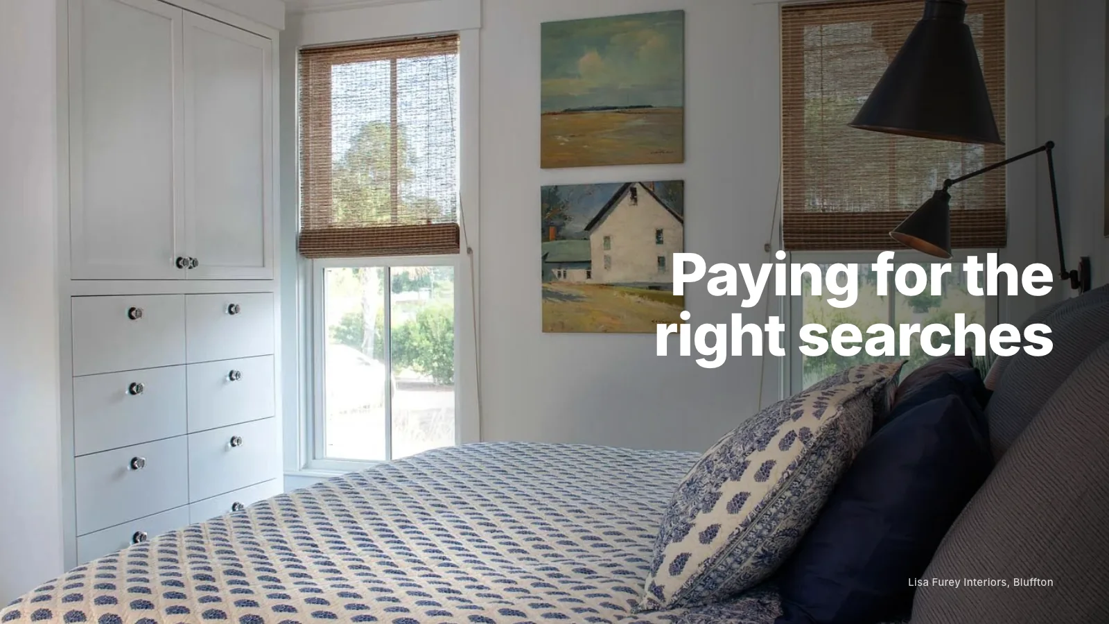 Google search ad for an interior designer above local results on a phone