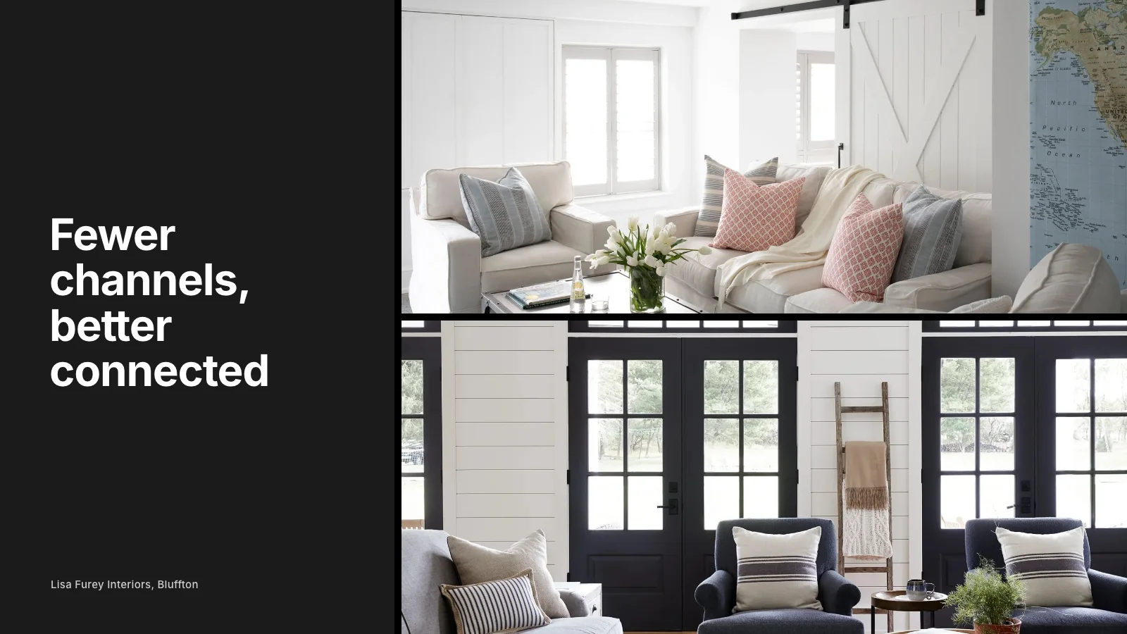 Interior design marketing plan with website, Google profile and Instagram connected