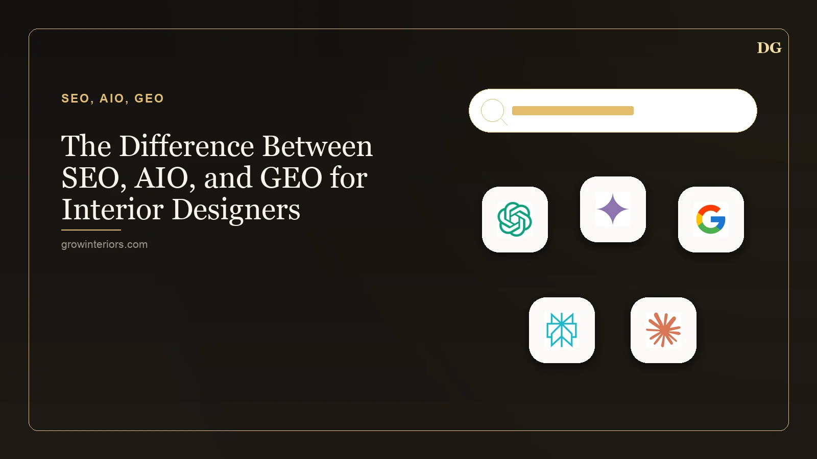 The Difference Between SEO, AIO, and GEO for Interior Designers