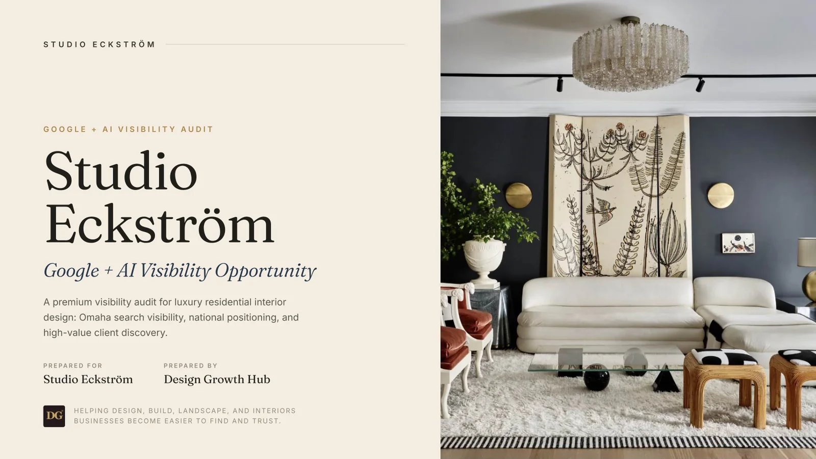 Google + AI visibility audit for Studio Eckström, cover page