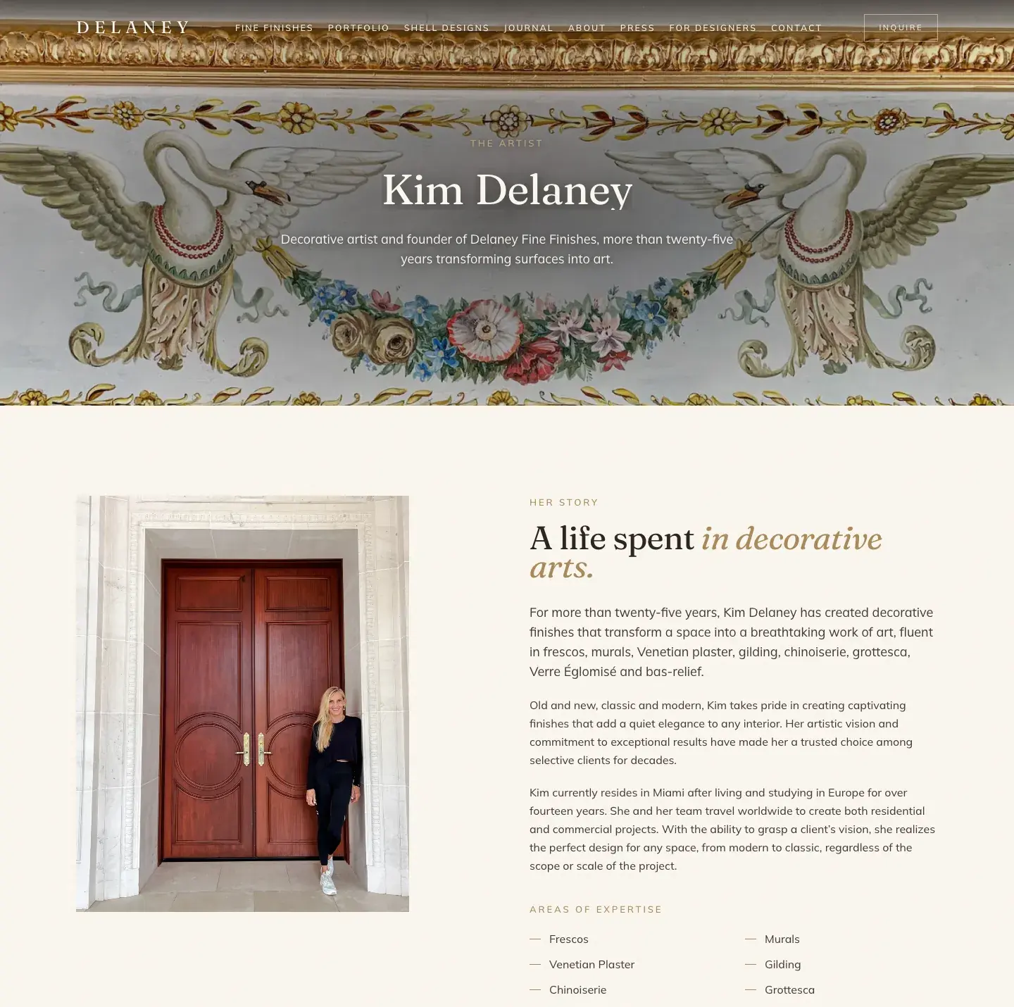 Delaney Fine Finishes website, about page
