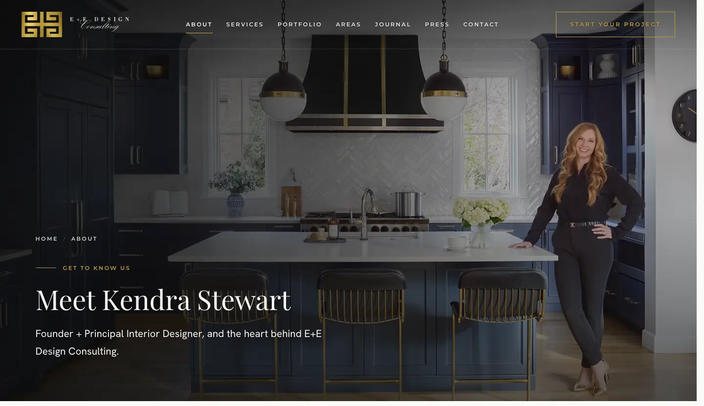 E+E Design Co. website, about page