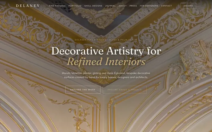 Delaney Fine Finishes website home page