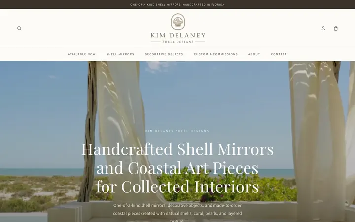 Kim Delaney Shell Designs website home page
