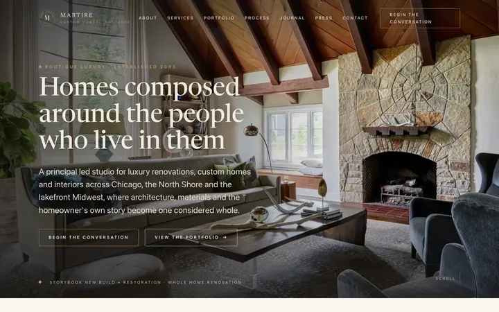Martire Custom Homes website