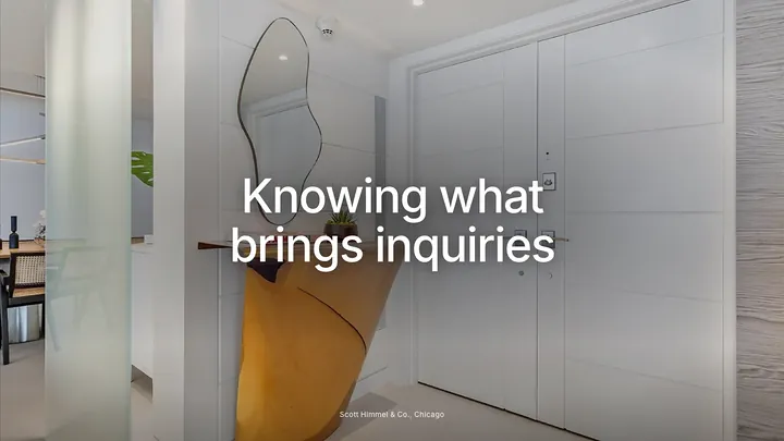 Analytics report showing inquiry form submissions by page and source
