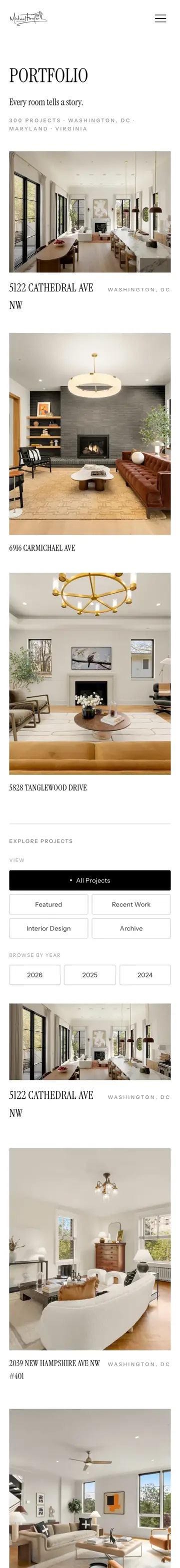 Michael Fowler Creative website on iPhone