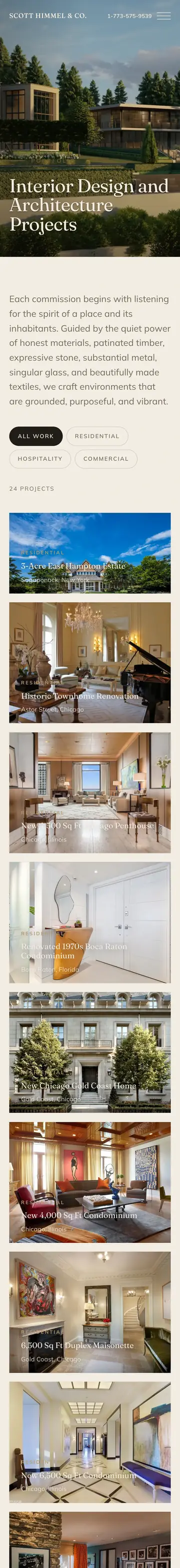 Scott Himmel & Co. website on iPhone