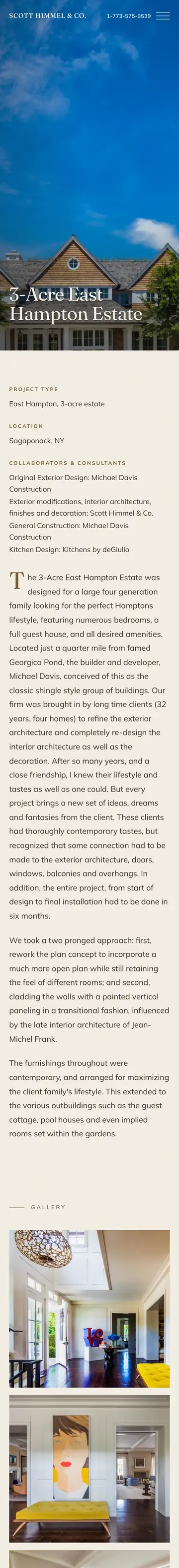 Scott Himmel & Co. website on iPhone
